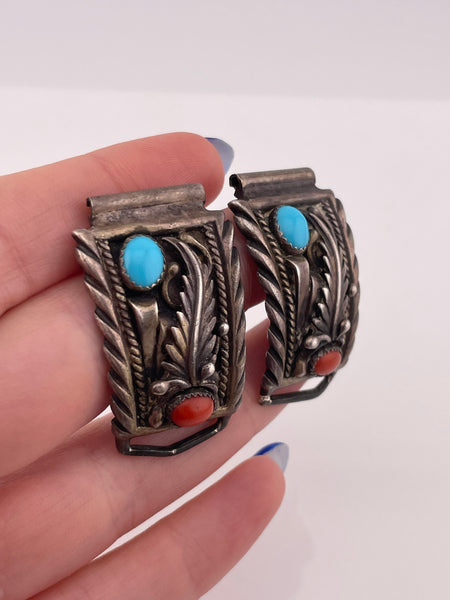 sterling silver turquoise coral watch tips