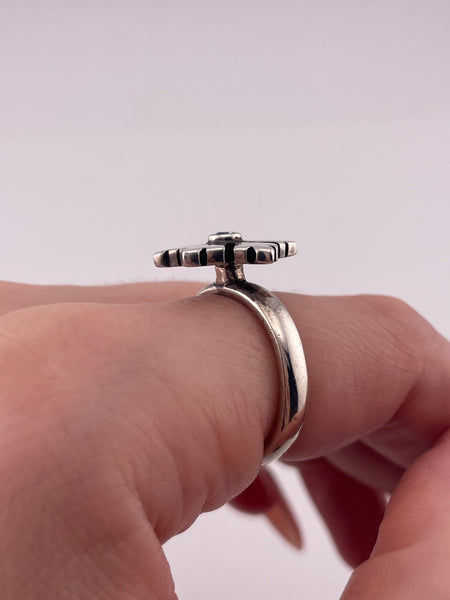 size 7 sterling silver Pandora Ale rhinestone snowflake ring