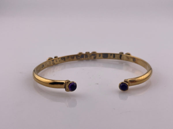 gold plated sterling silver amethyst cuff bracelet