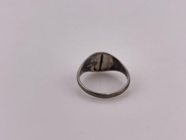 size 6.5 sterling silver 'P' letter initial signet ring