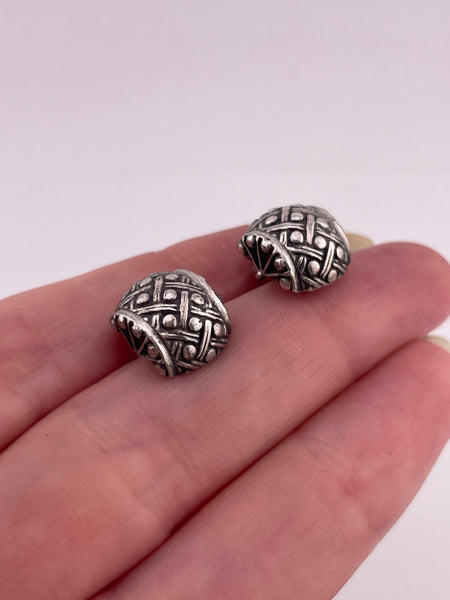 sterling silver stoneless textured post earrings