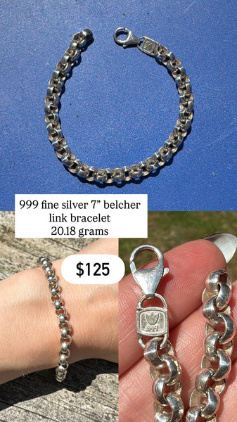 RESERVED PRIVATE LISTING -- 999 fine silver link bracelet A13