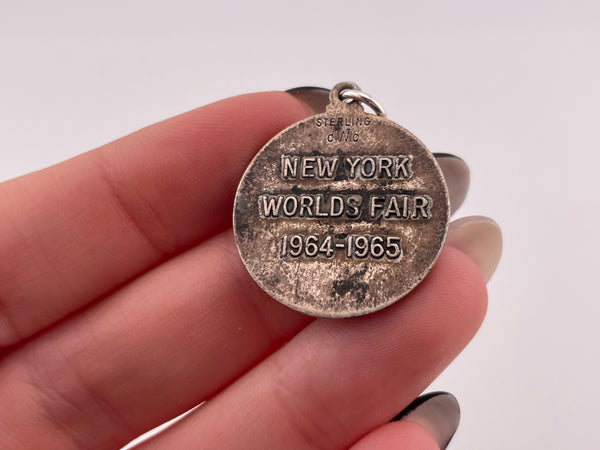 sterling silver 1964-1965 New York World's Fair unisphere pendant