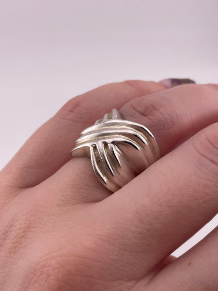 size 6 sterling silver Mexican chunky stoneless textured ring
