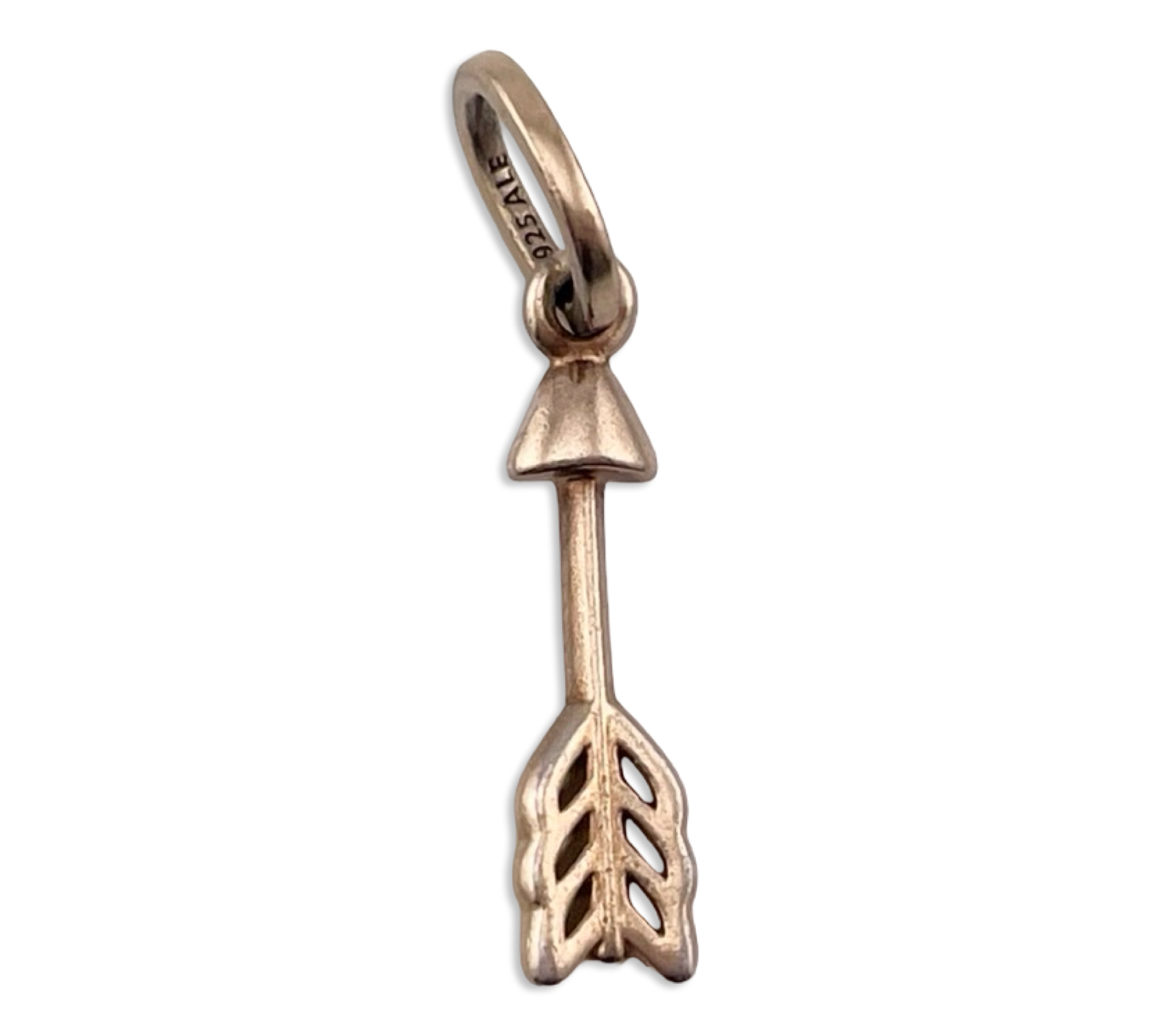 sterling silver gold plated arrow pendant
