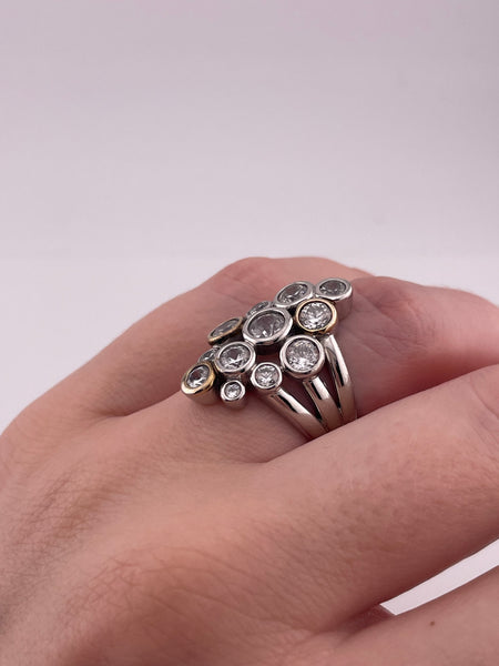 size 6.25 sterling silver CZ cluster ring