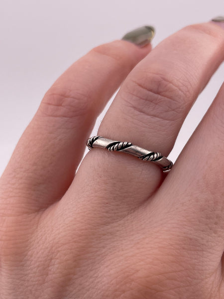 size 6 sterling silver rope band ring