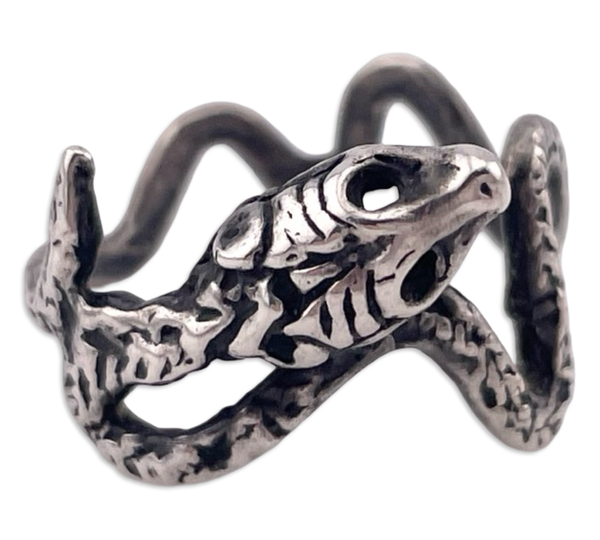 size 6.75 sterling silver zig-zag snake ring