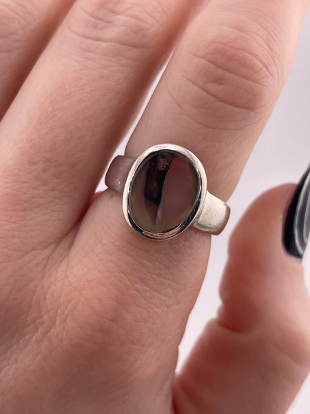 size 7.5 sterling silver Montana agate ring **AS IS**