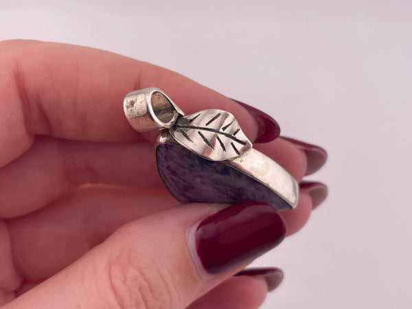 sterling silver charoite pendant