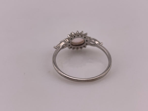 size 10 sterling silver rhinestone synthetic opal ring