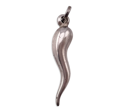 sterling silver Italian horn pendant