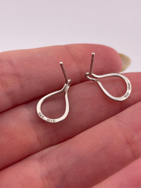 sterling silver small stoneless open post earrings