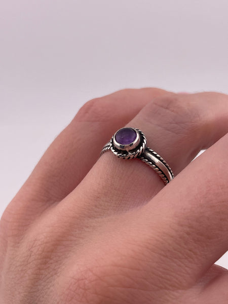 size 8 sterling silver amethyst ring