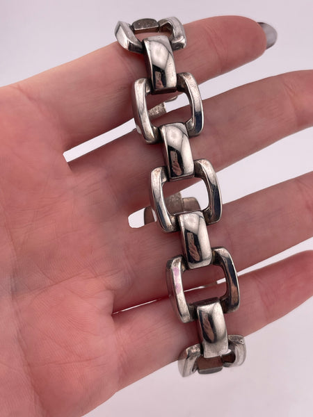 sterling silver 7-1/4" square link bracelet