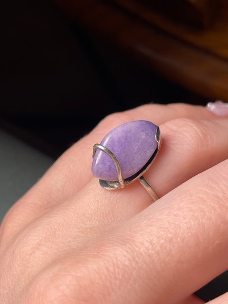 size 6.5 sterling silver artisan amethyst ring