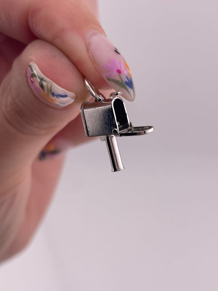 sterling silver rhodium plated mailbox pendant