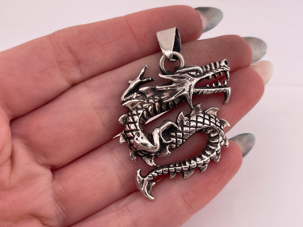 sterling silver dragon pendant