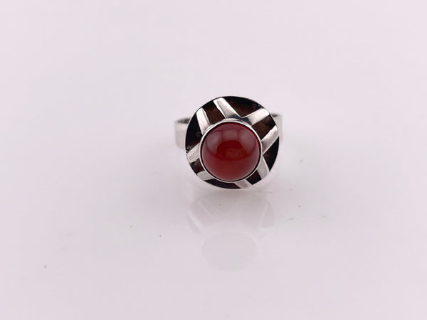 size 5 sterling silver carnelian adjustable band ring