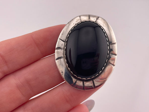 sterling silver onyx pendant
