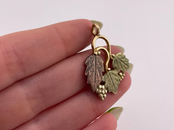 sterling silver gold plated leaf pendant