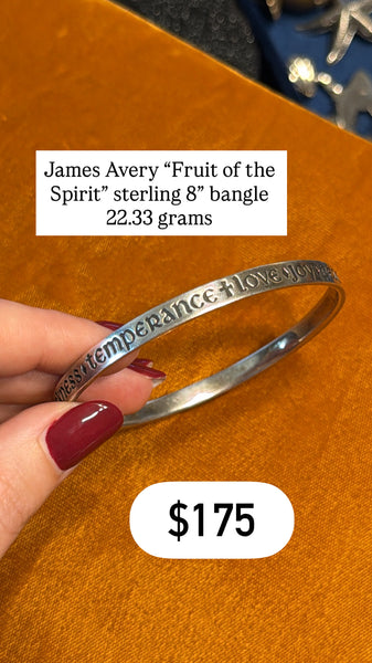 RESERVED PRIVATE LISTING -- sterling silver James Avery bangle A38