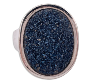 size 10.25 sterling silver blue druzy ring