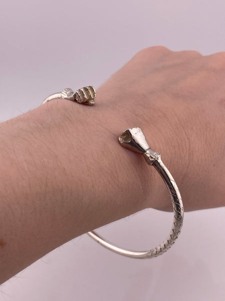 sterling silver figa fist forearm cuff bangle bracelet