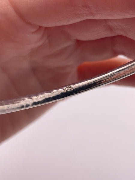 sterling silver 8" enamel bangle bracelet