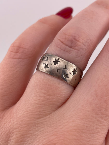 size 6.25 sterling silver stamped band ring