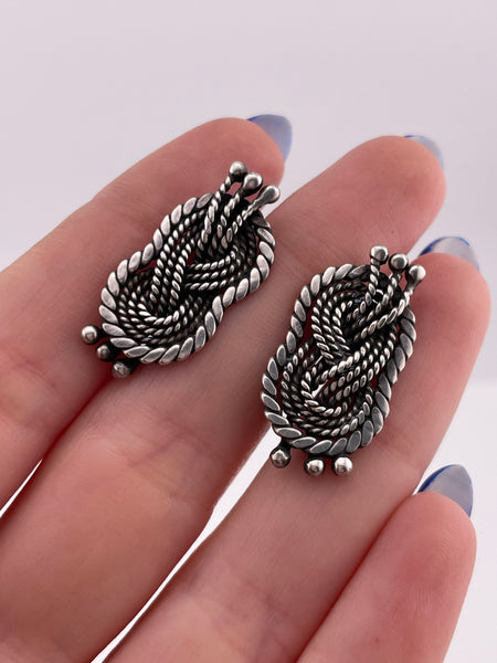 sterling silver Mexican Hector Aguilar screw back earrings