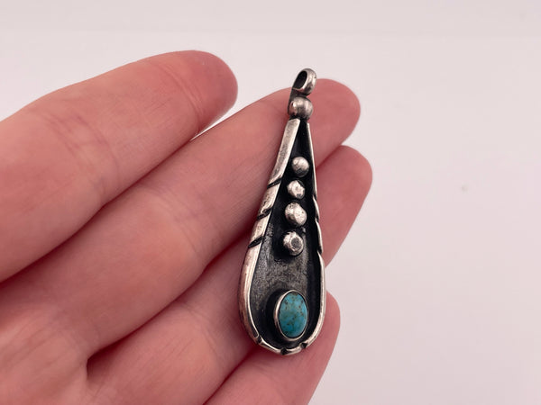 sterling silver turquoise pear shape pendant