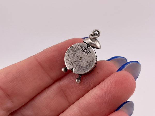 sterling silver Danecraft alarm clock charm pendant