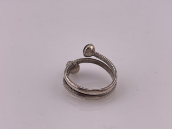 size 7.5 sterling silver onyx black glass ring ***AS IS***