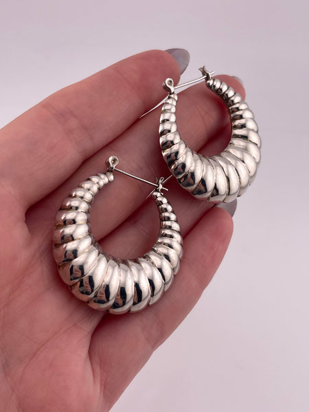 sterling silver shrimp hoop earrings