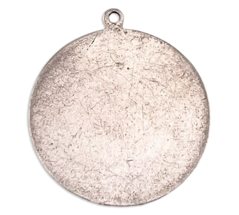 sterling silver blank round tag pendant