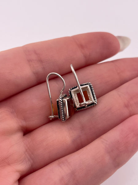 sterling silver faux amber hook earrings