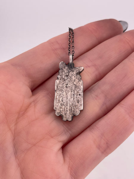 sterling silver multi-stone inlay bird pendant necklace