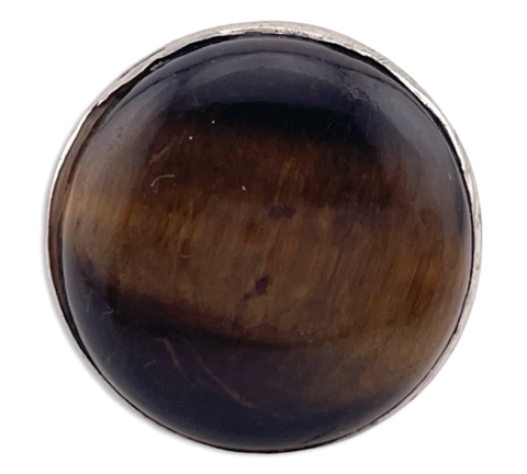 size 6 sterling silver round tiger's eye ring