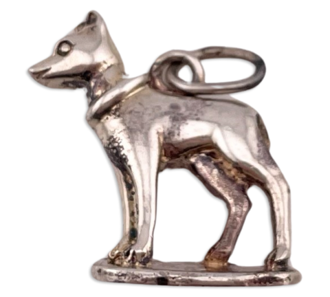 sterling silver dog pendant