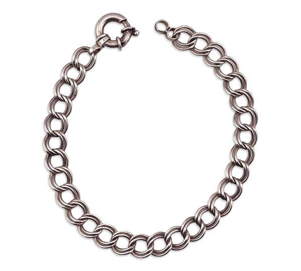 sterling silver 8-1/4" double link chain bracelet