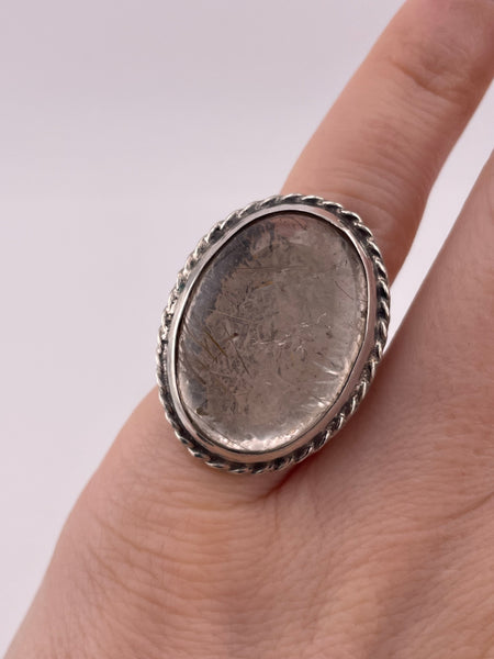 size 4.75 sterling silver rutilated quartz ring