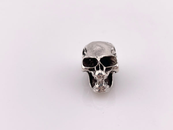 sterling silver solid skull pendant