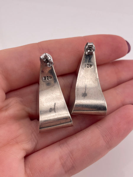 sterling silver stoneless chunky curved post earrings *non-sterling posts*