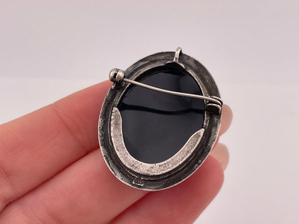 sterling silver picture frame pendant brooch