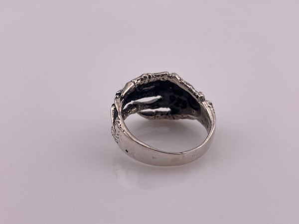 size 10.5 sterling silver skeleton hand ring