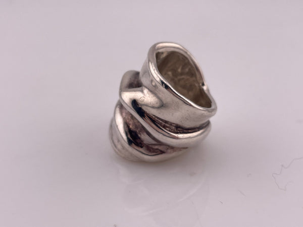size 7.25 sterling silver electro-form wide chunky ring