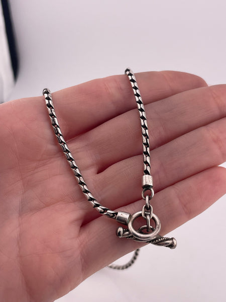 sterling silver 17" compartment pendant snake chain necklace