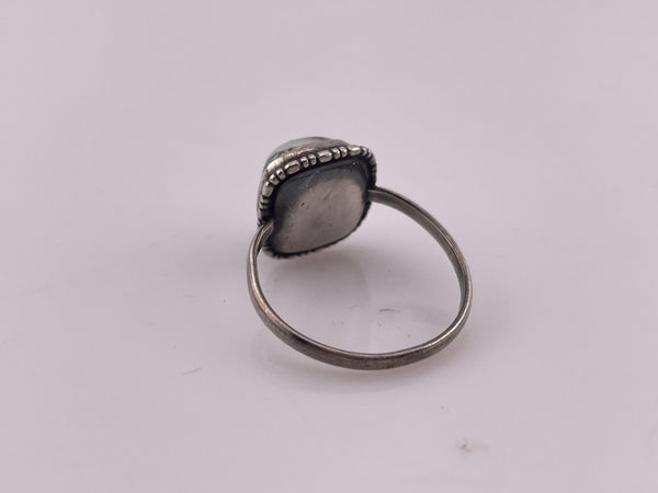 size 8.75 sterling silver foil glass ring