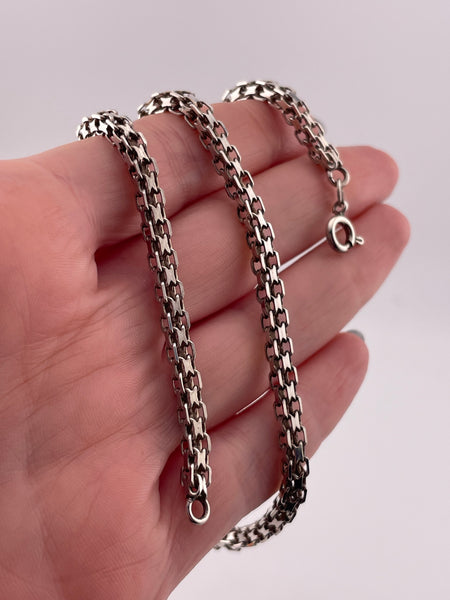 sterling silver 15 3/4" bismark box chain necklace